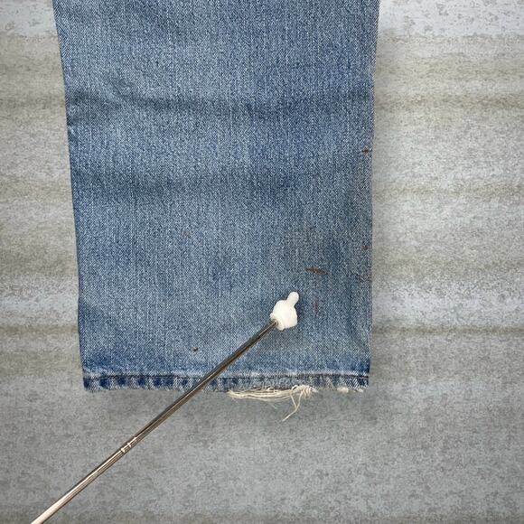 Vintage Dickies Carpenter Jeans Double Knees Baggy Wide Leg Light Wash Denim 90s - Picture 6 of 12